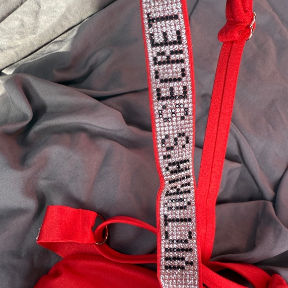 Victoria's Secret Bling Strap Swimsuit Fiery Red One-Piece sz medium new w/o tag - Picture 10 of 10